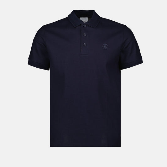 Navy Polo with Signature Check Placket
