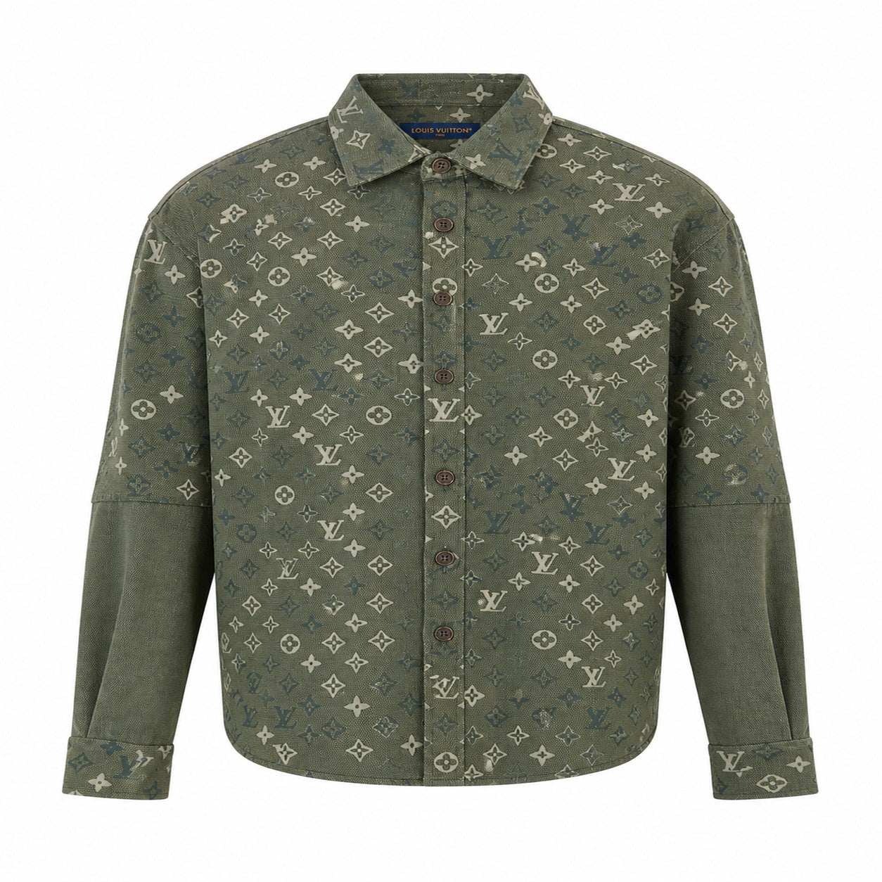 Monogram Jacquard Shirt Jacket – Olive