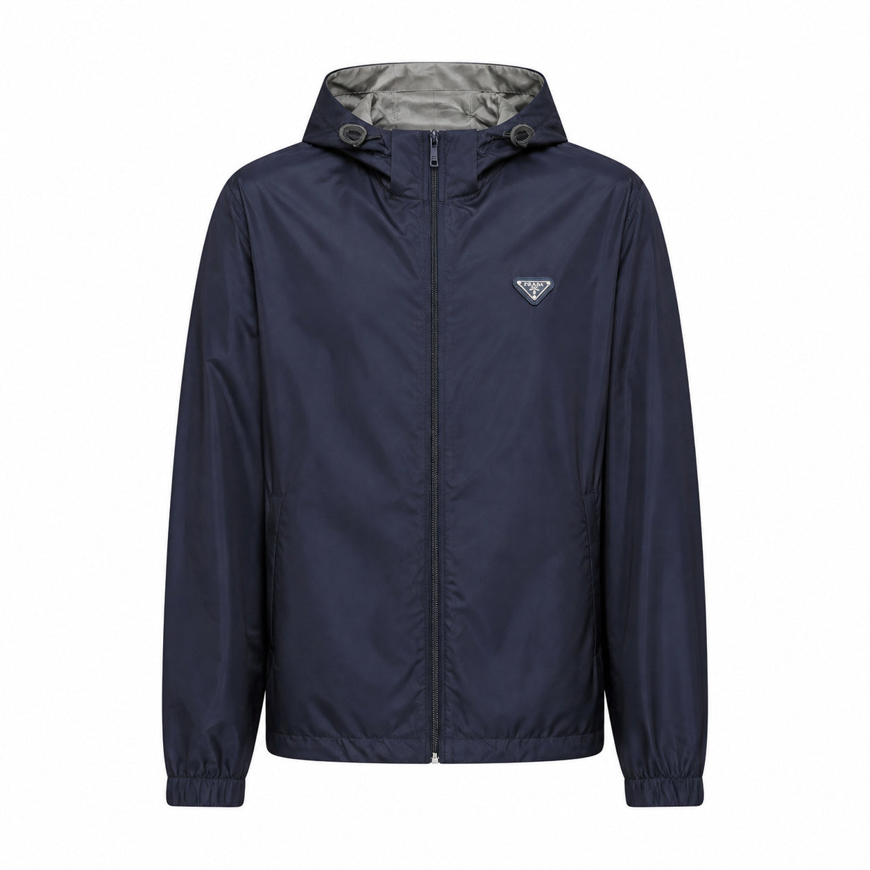 Reversible Technical Hooded Windbreaker – Navy/Grey