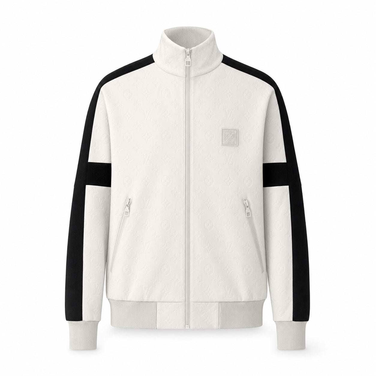 Monogram Colour-Block Bomber – Ivory/Black