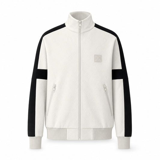 Monogram Colour-Block Bomber – Ivory/Black