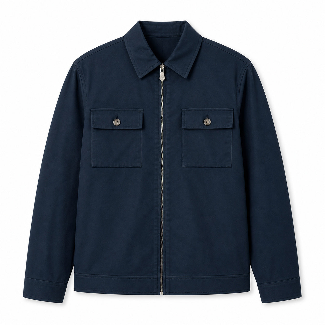 Flap-Pocket Zip Shirt Jacket – Deep Navy