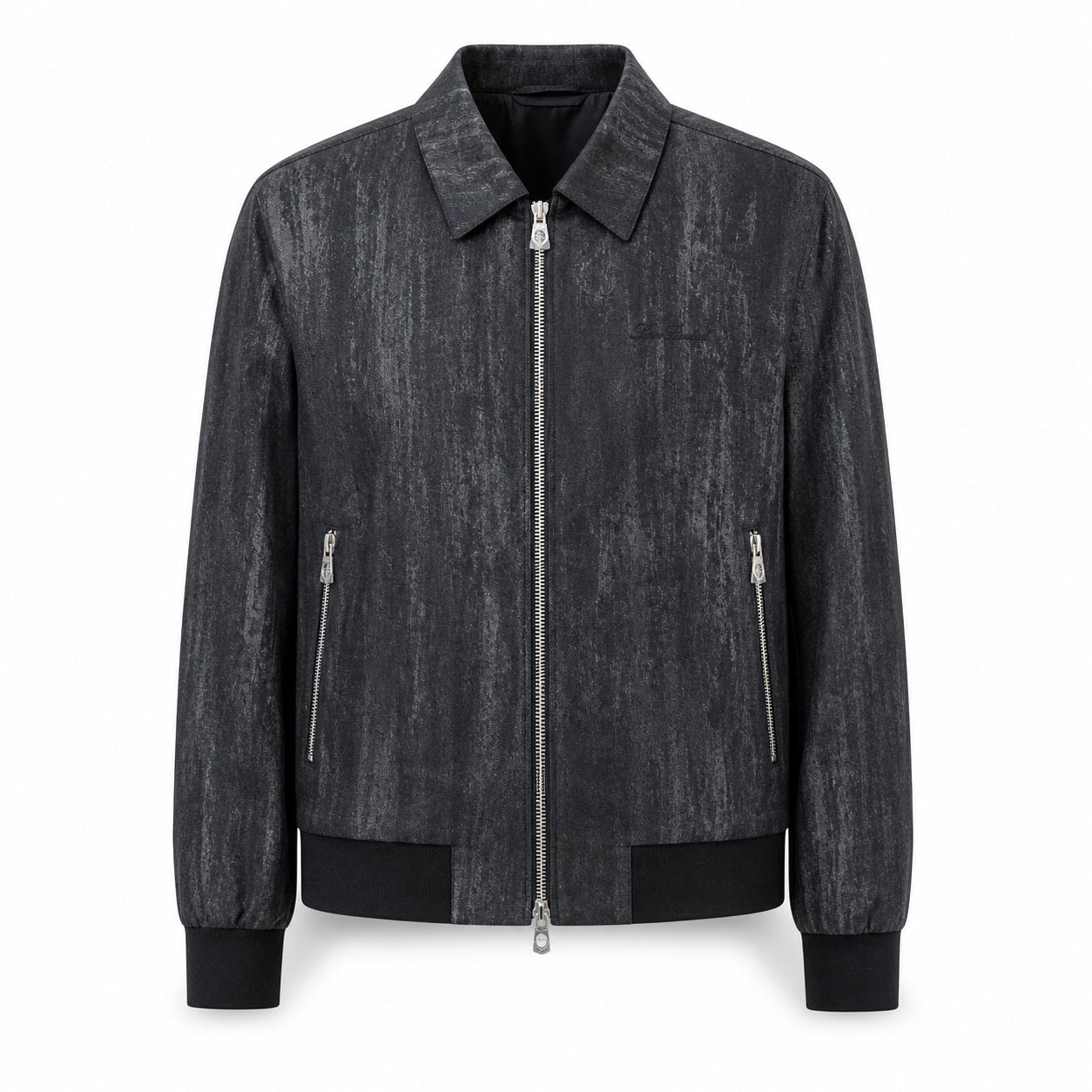 Textured Zip Jacket – Charcoal