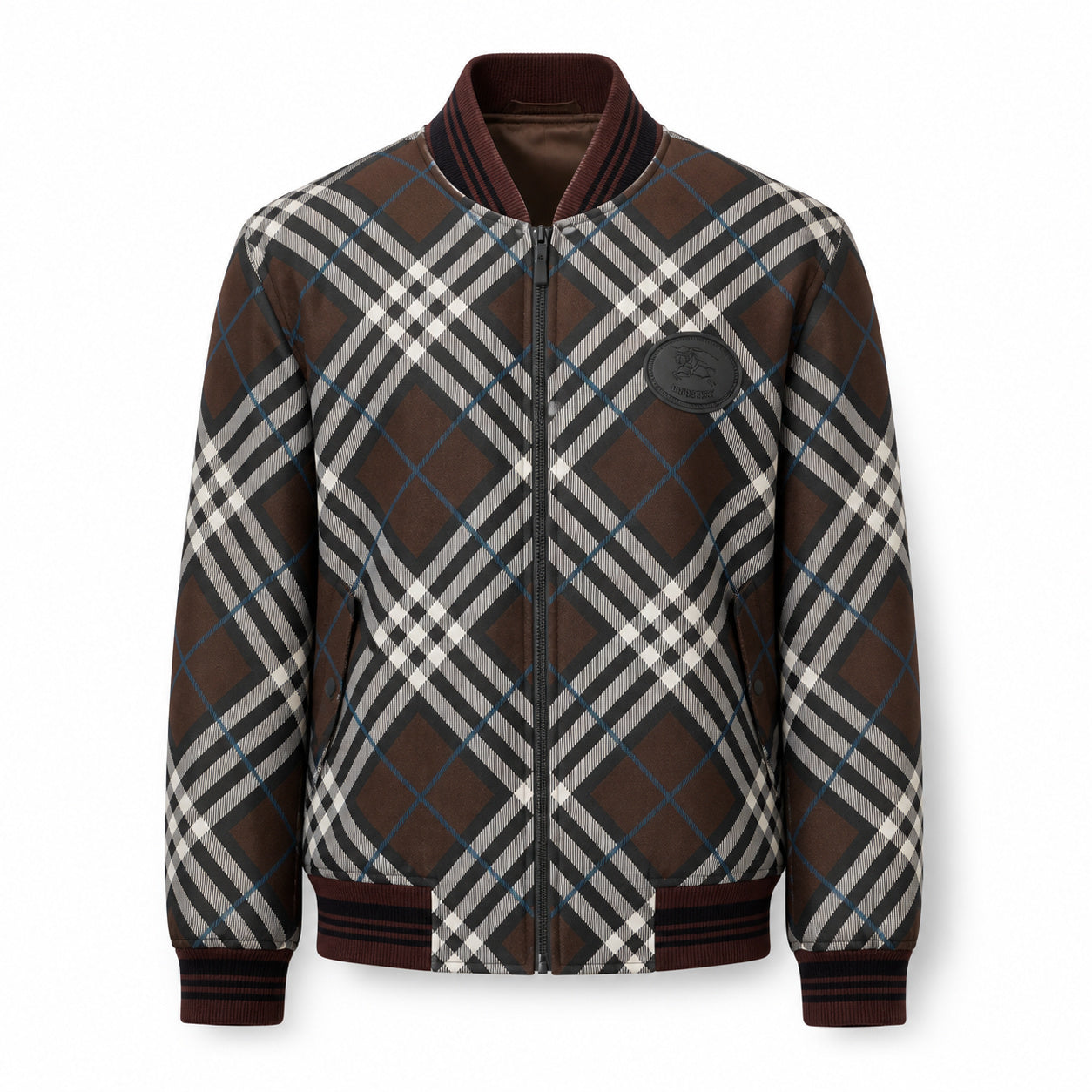 Check Bomber Jacket – Espresso Brown
