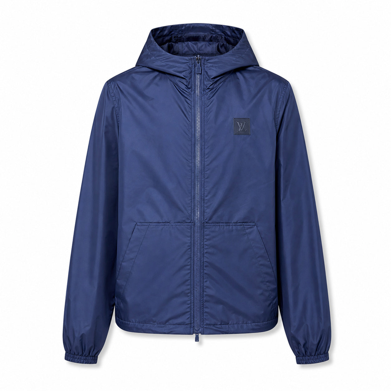 Square-Logo Hooded Windbreaker – Cobalt Blue