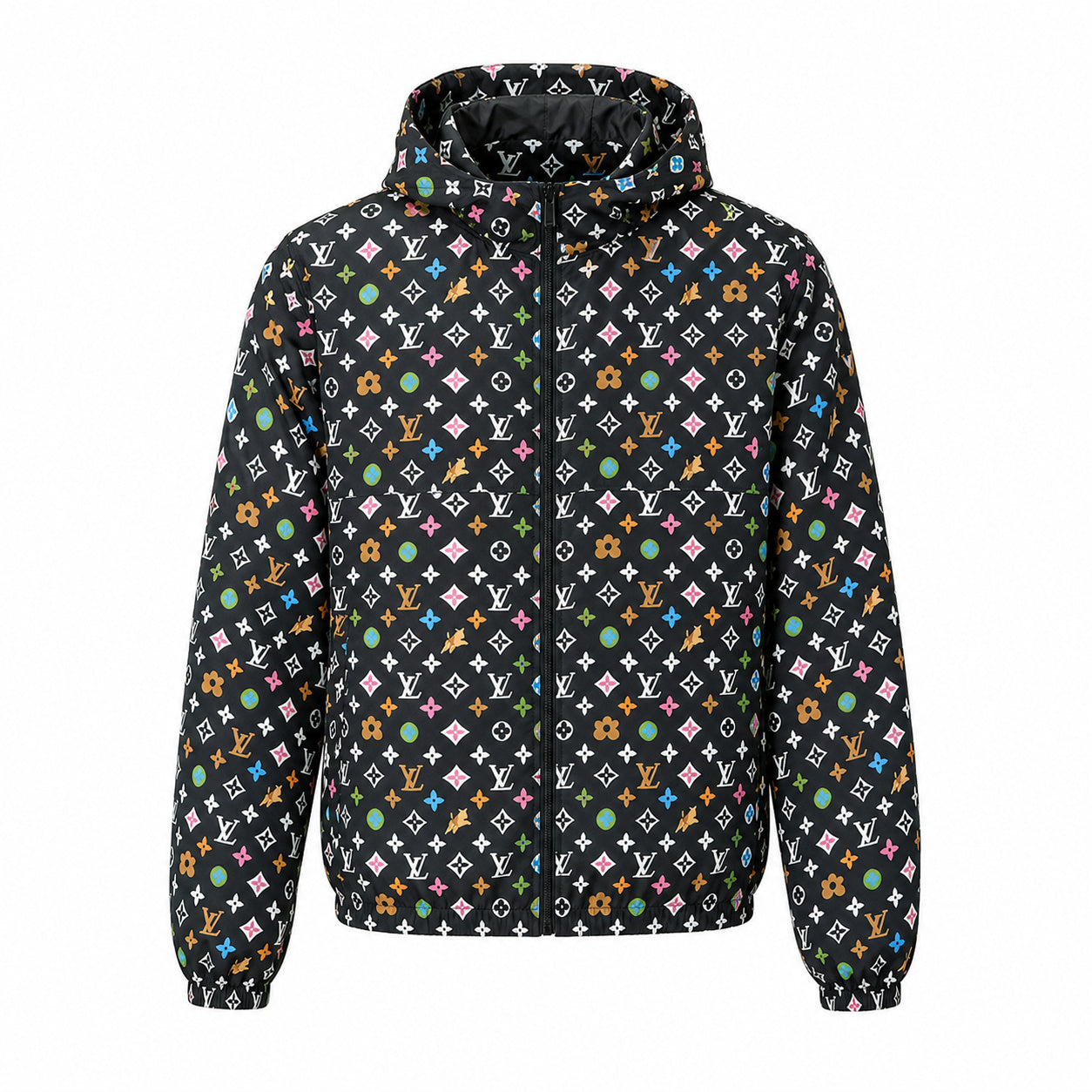 Multicolour Monogram Hooded Jacket – Black