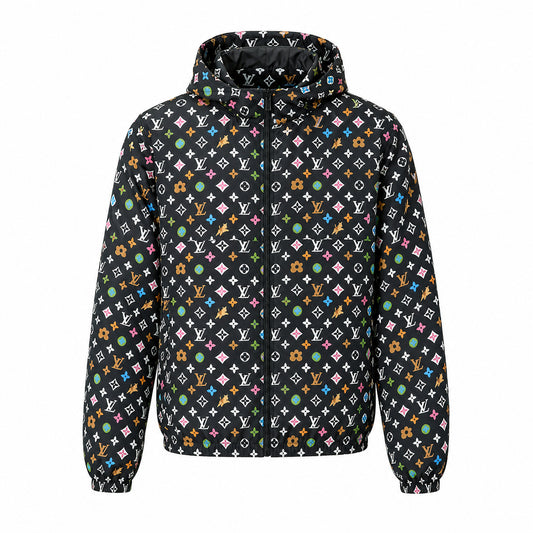 Multicolour Monogram Hooded Jacket – Black