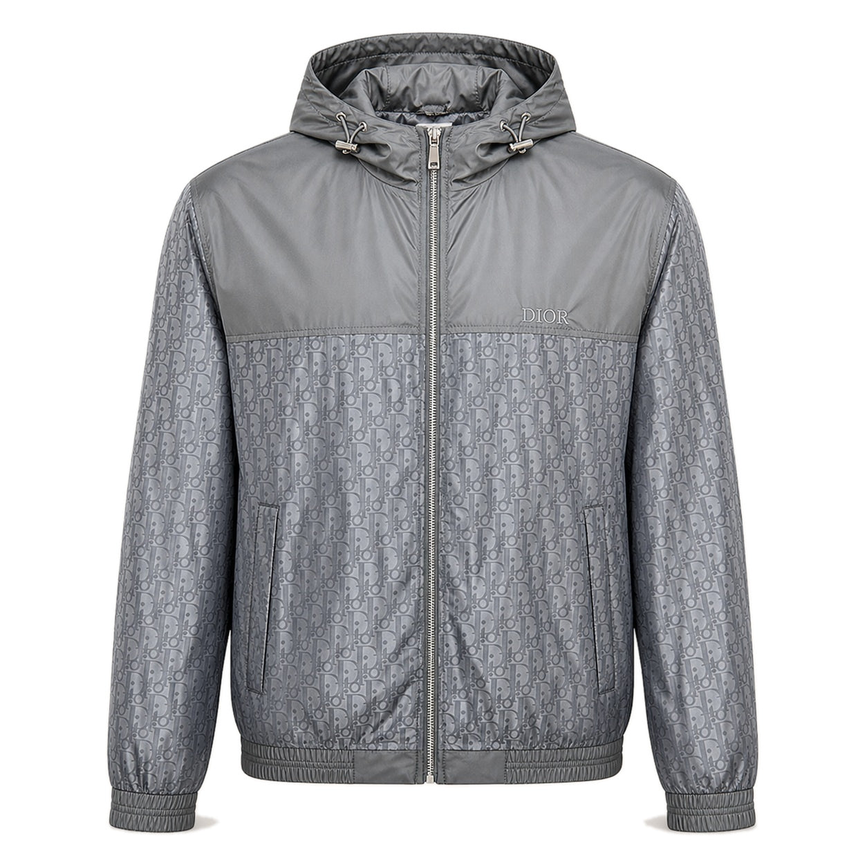 Oblique Technical Hooded Windbreaker – Grey
