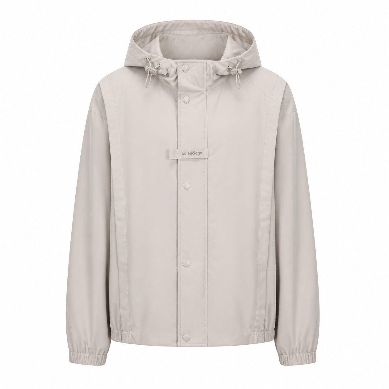 Logo-Back Hooded Windbreaker – Pearl Grey