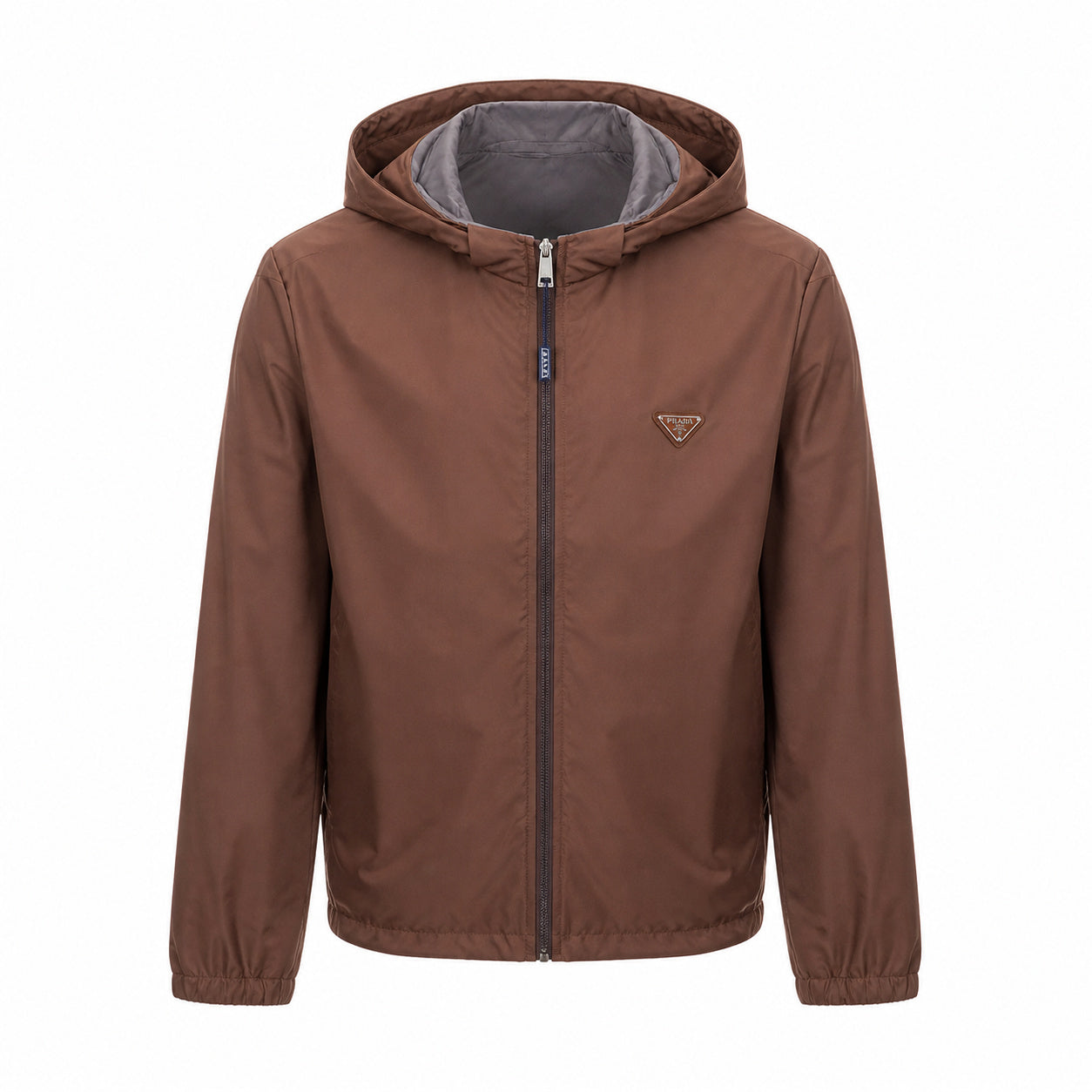 Reversible Hooded Windbreaker – Chestnut/Grey