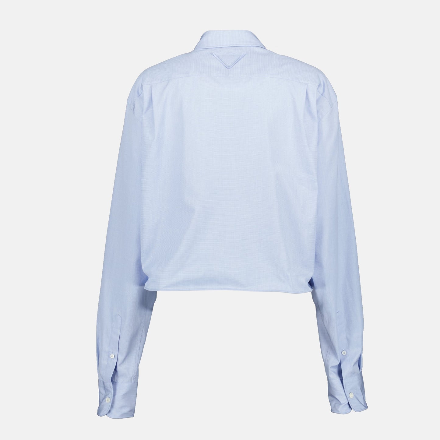 Light Blue Cropped Button Shirt