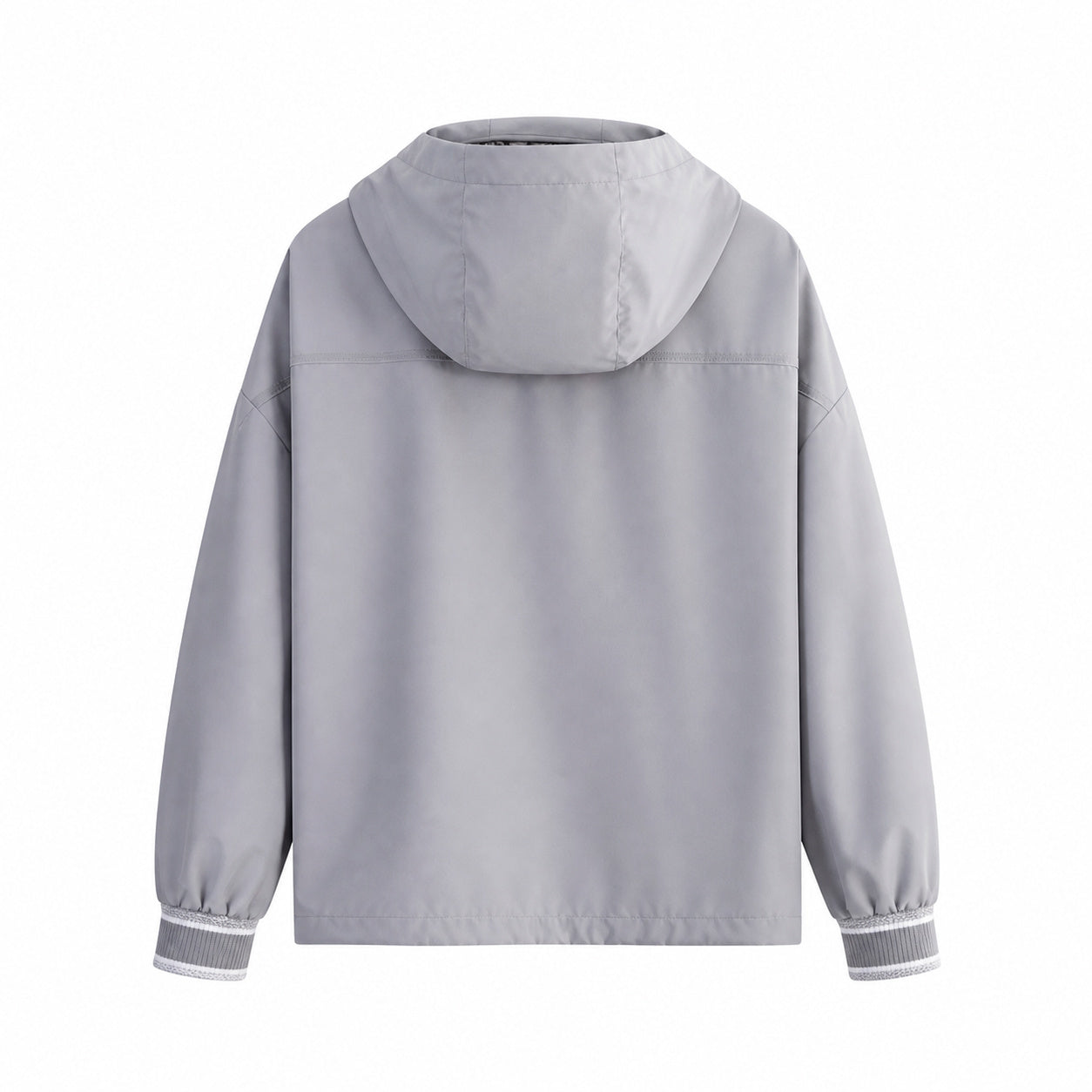 Cannage-Lined Hooded Windbreaker – Pearl Grey