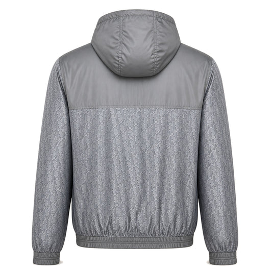 Oblique Technical Hooded Windbreaker – Grey