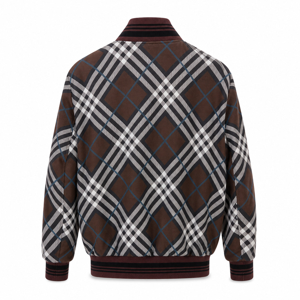 Check Bomber Jacket – Espresso Brown