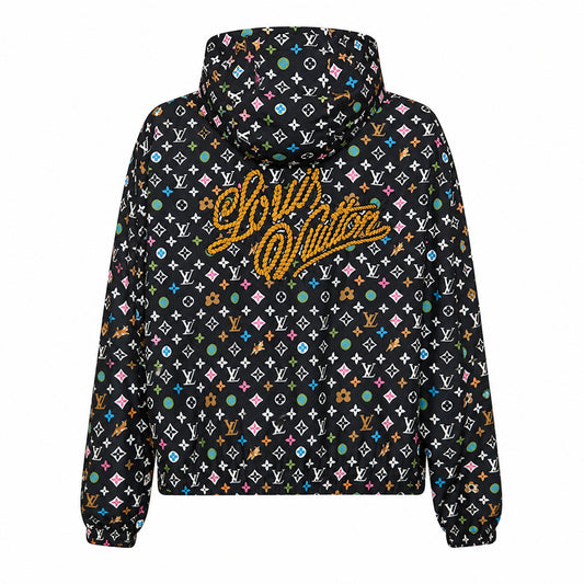 Multicolour Monogram Hooded Jacket – Black