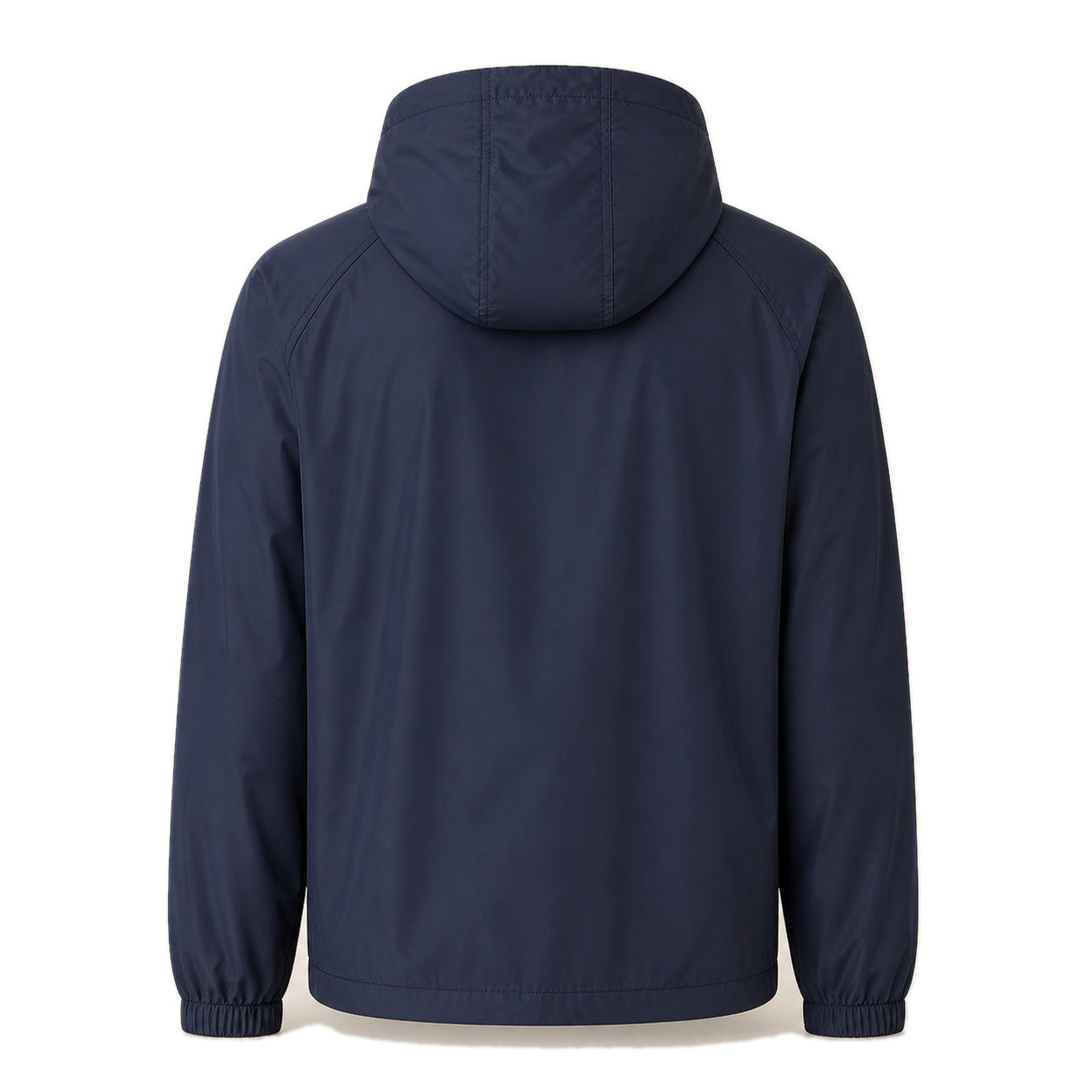Clapton Check-Trim Hooded Windbreaker – Navy