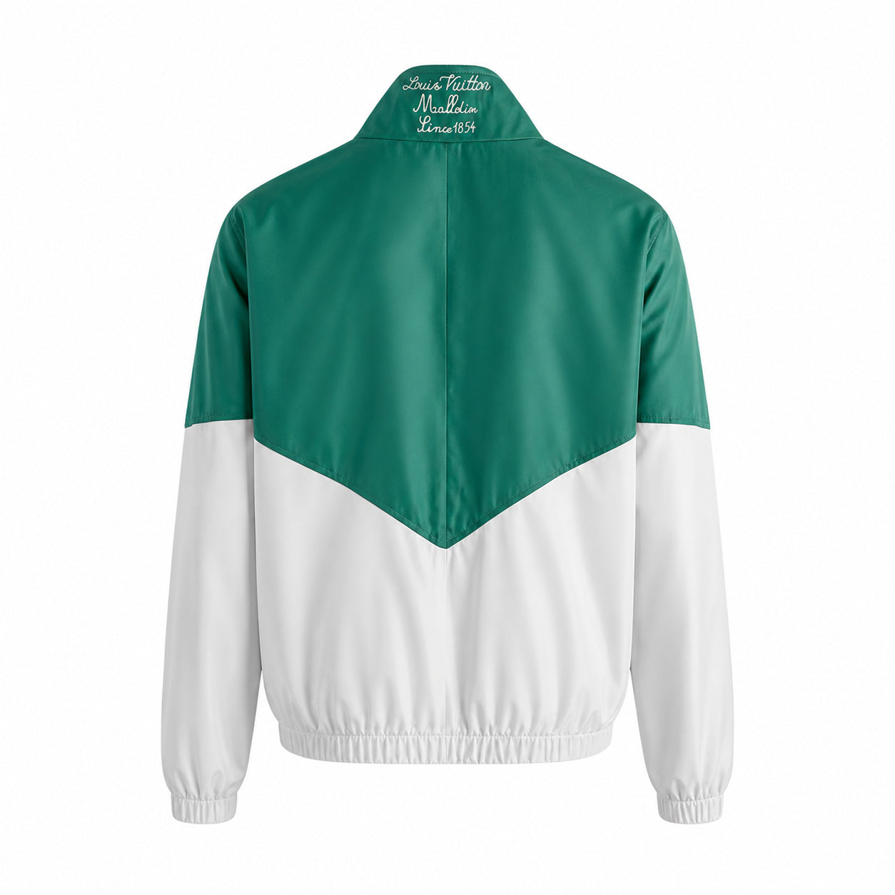 Varsity Colour-Block Windbreaker – Emerald/White