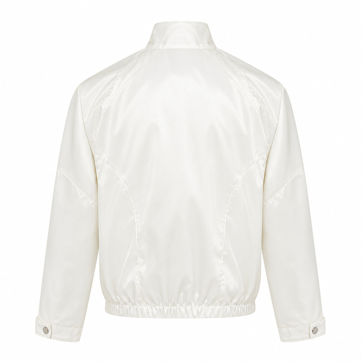 Zip-Pocket Nylon Bomber Jacket – Ivory