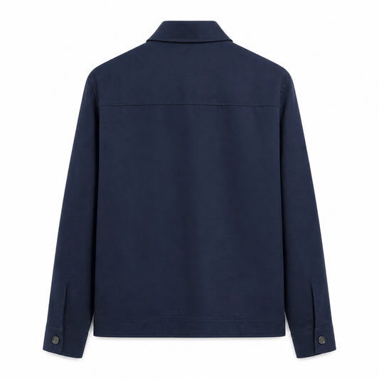 Flap-Pocket Zip Shirt Jacket – Deep Navy