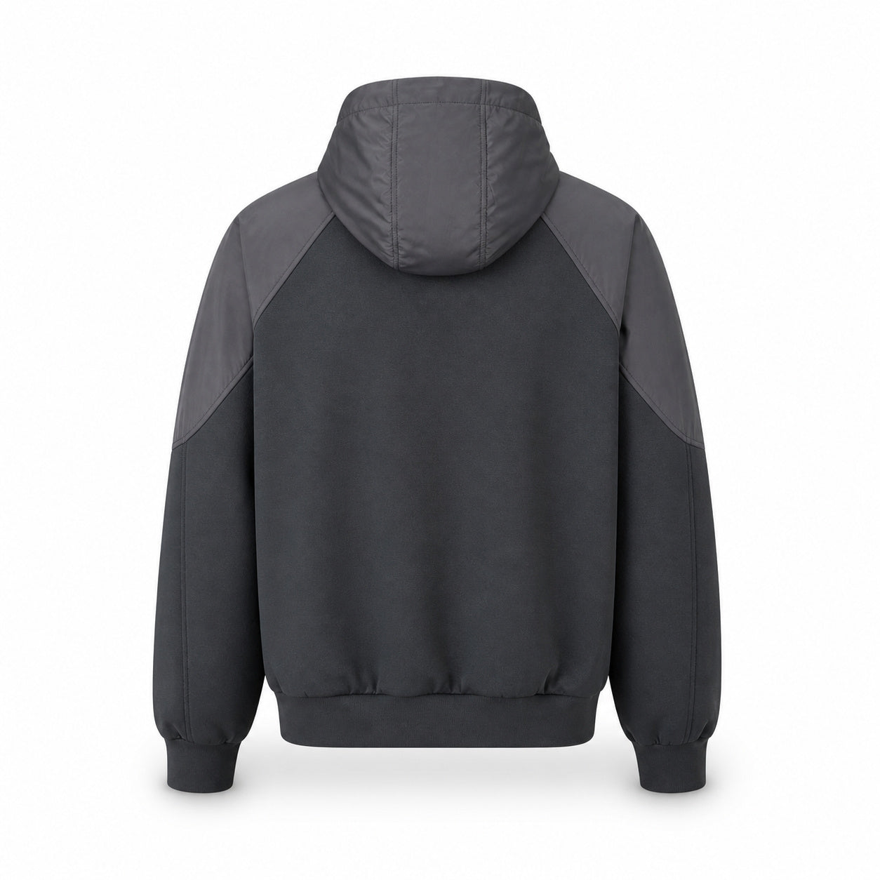 Two-Tone Technical Hooded Jacket – Charcoal