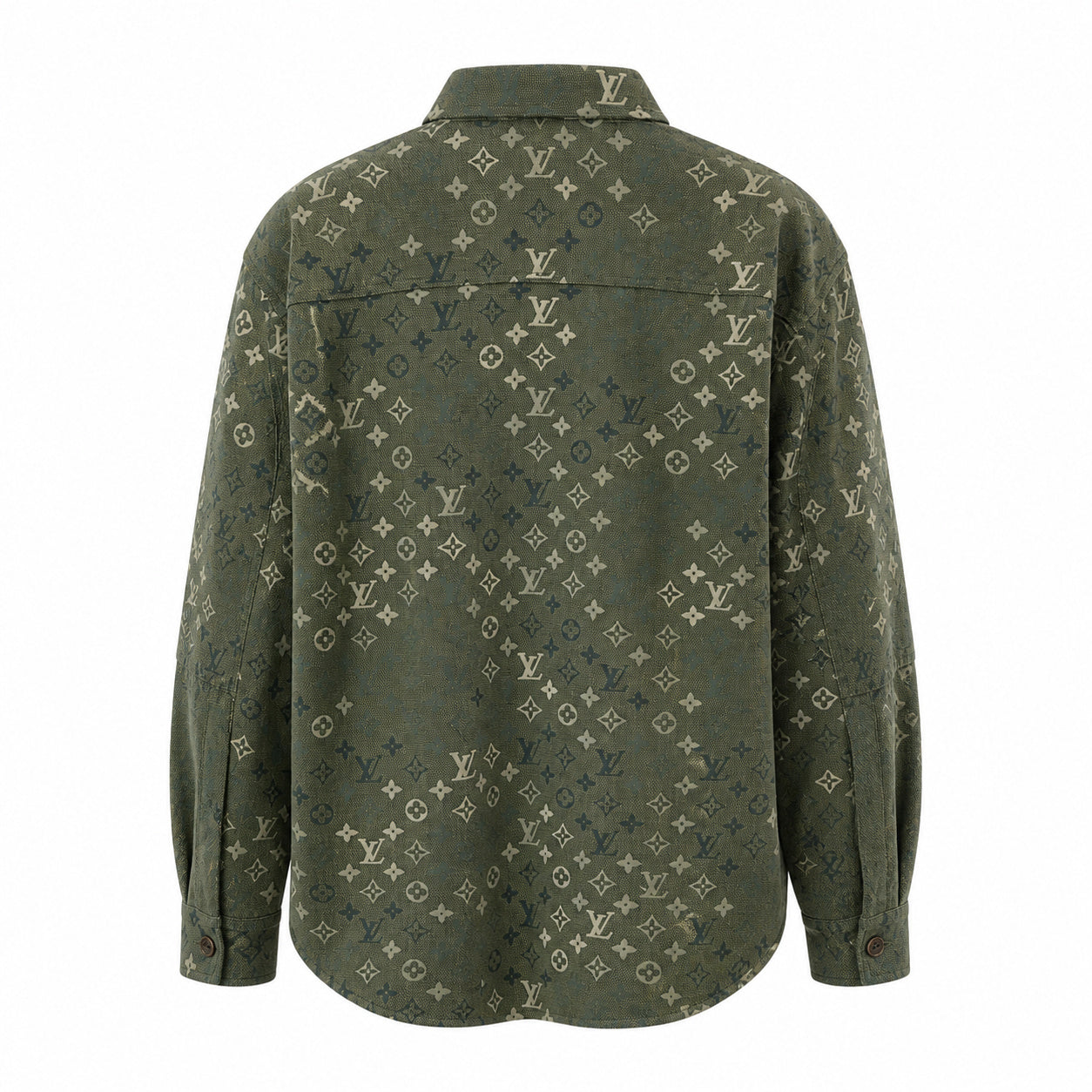 Monogram Jacquard Shirt Jacket – Olive