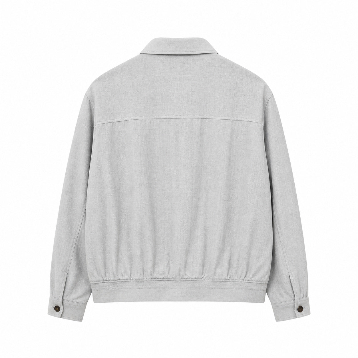 Textured Button Jacket – Pearl Grey
