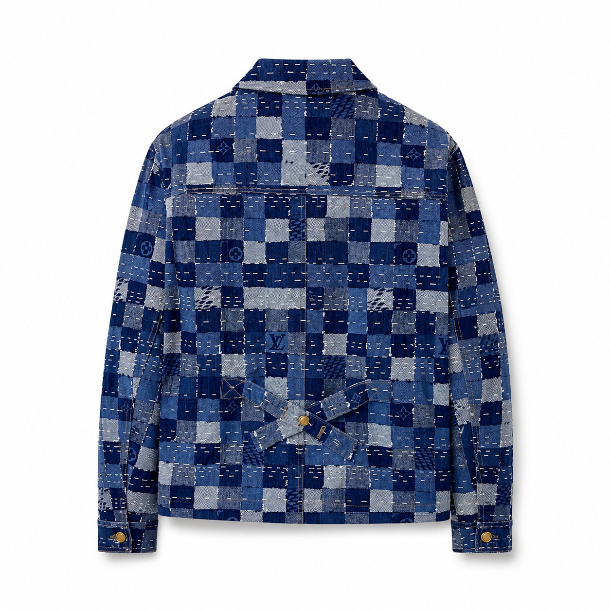 Patchwork Jacquard Shirt Jacket – Blue