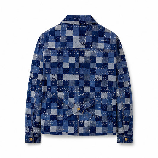 Patchwork Jacquard Shirt Jacket – Blue