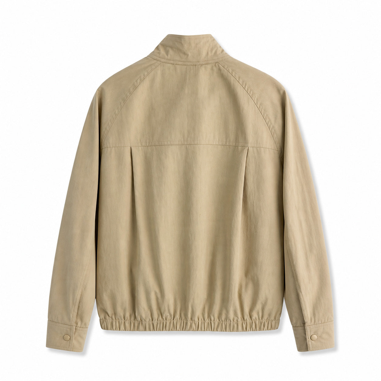 Check-Lined Harrington Jacket – Sand Beige