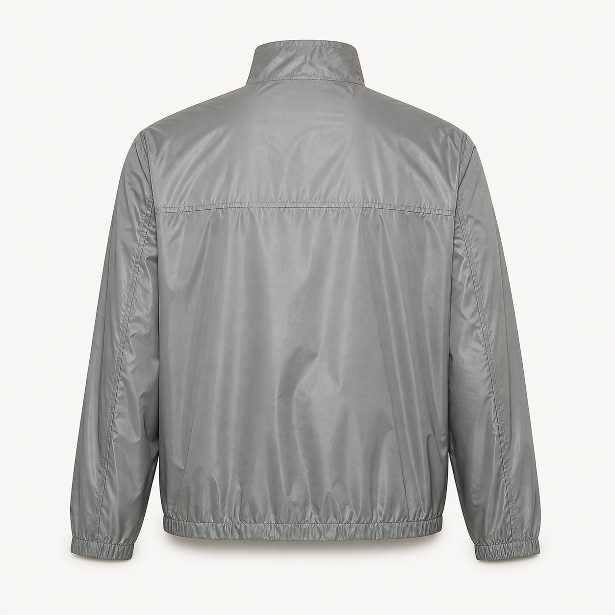 Lightweight Technical Nylon Windbreaker Jacket – Silver Grey