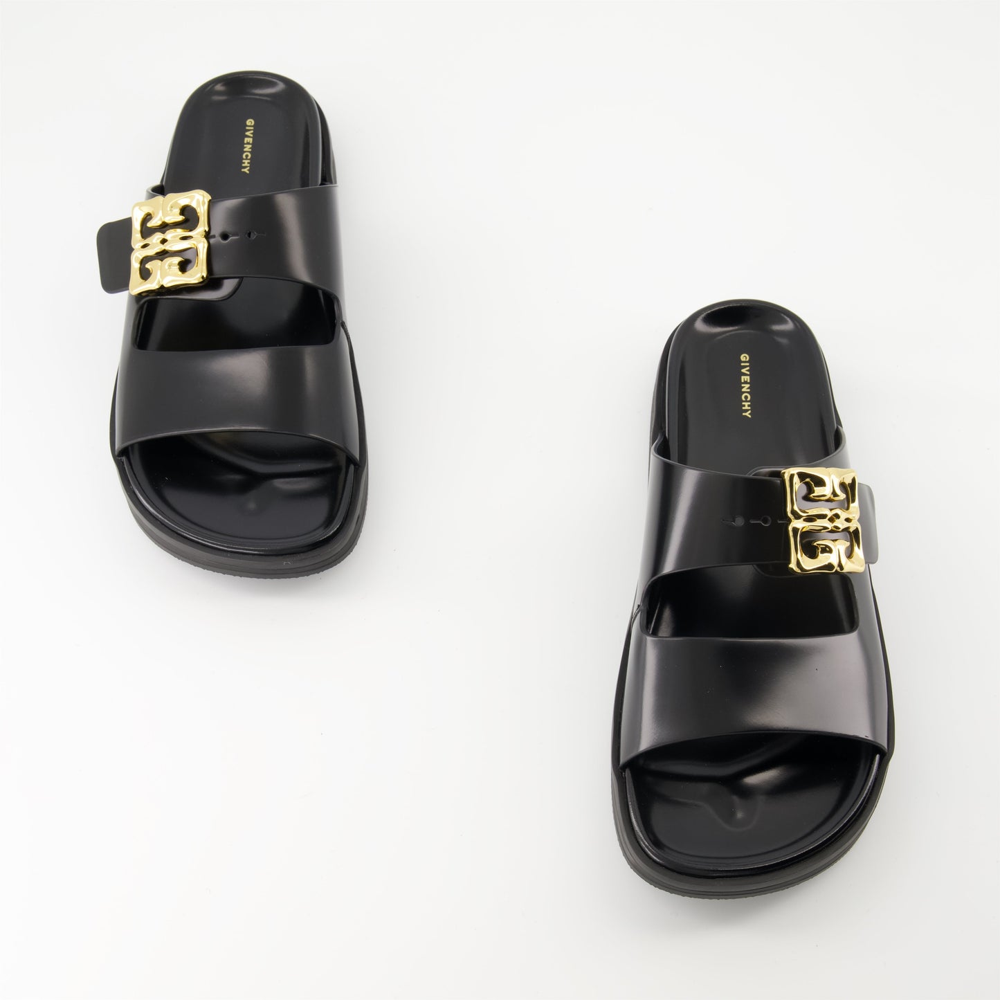 Logo Buckle Slide Sandals