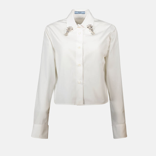 Crystal Embellished Collar Shirt