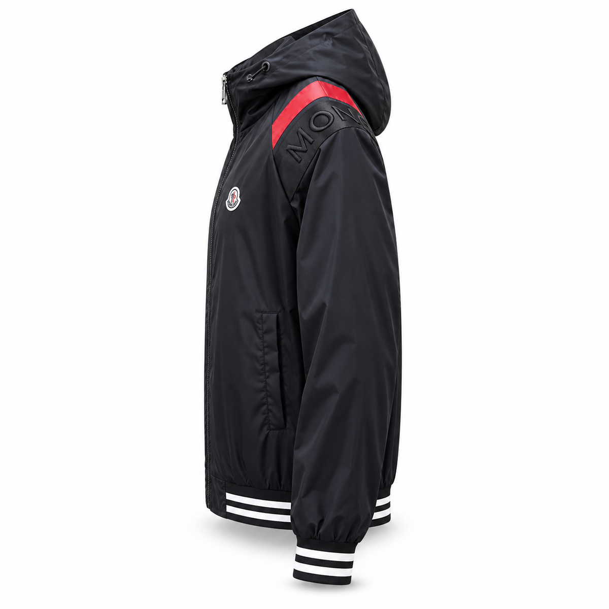 Hooded Windbreaker Jacket – Black/Red