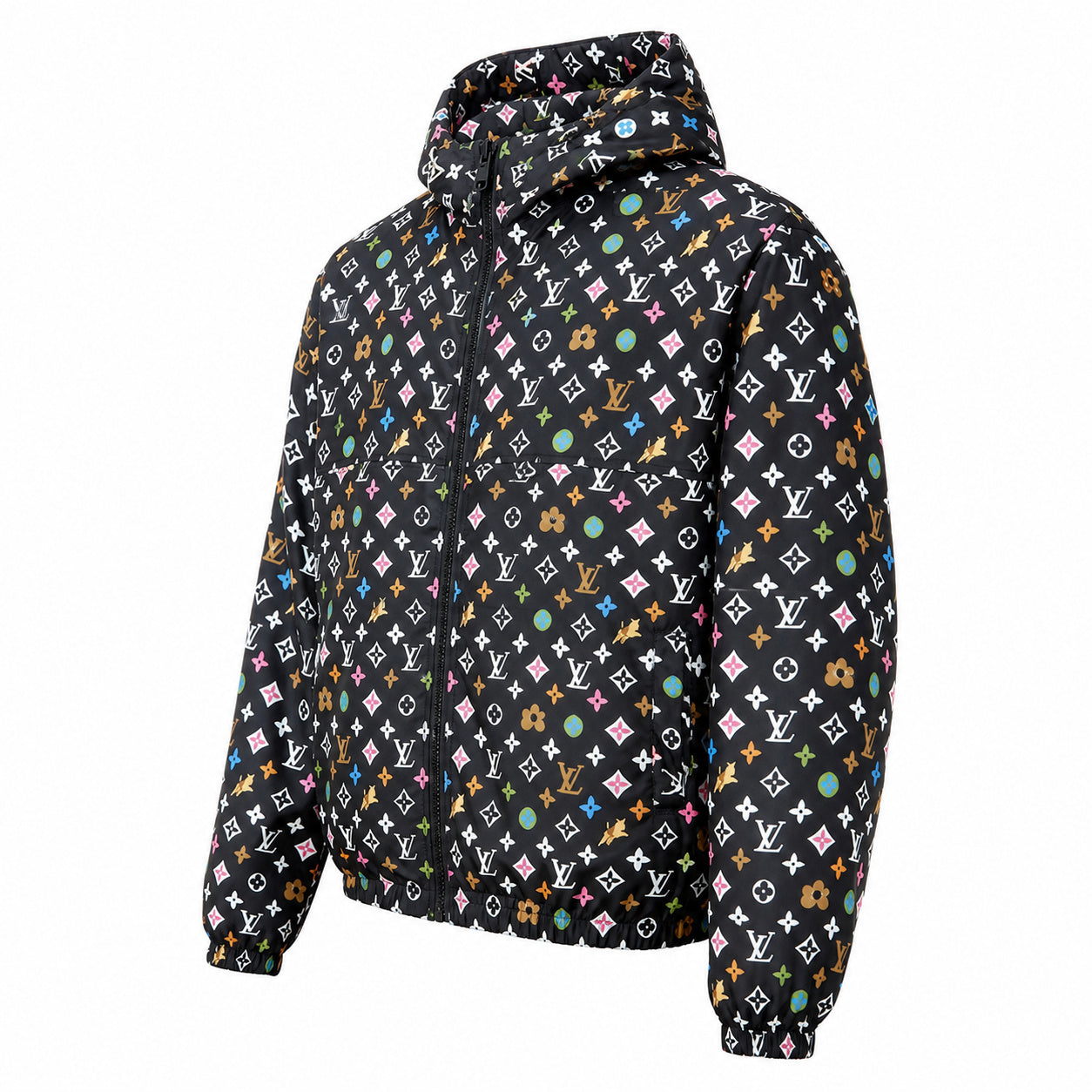 Multicolour Monogram Hooded Jacket – Black