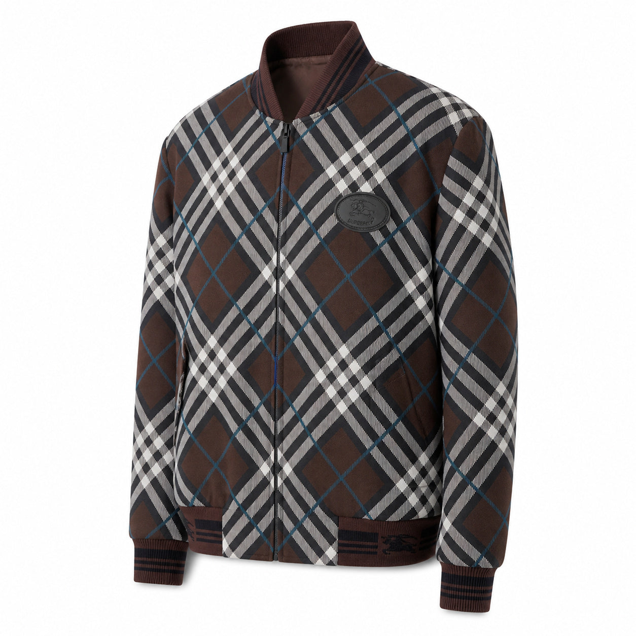 Check Bomber Jacket – Espresso Brown