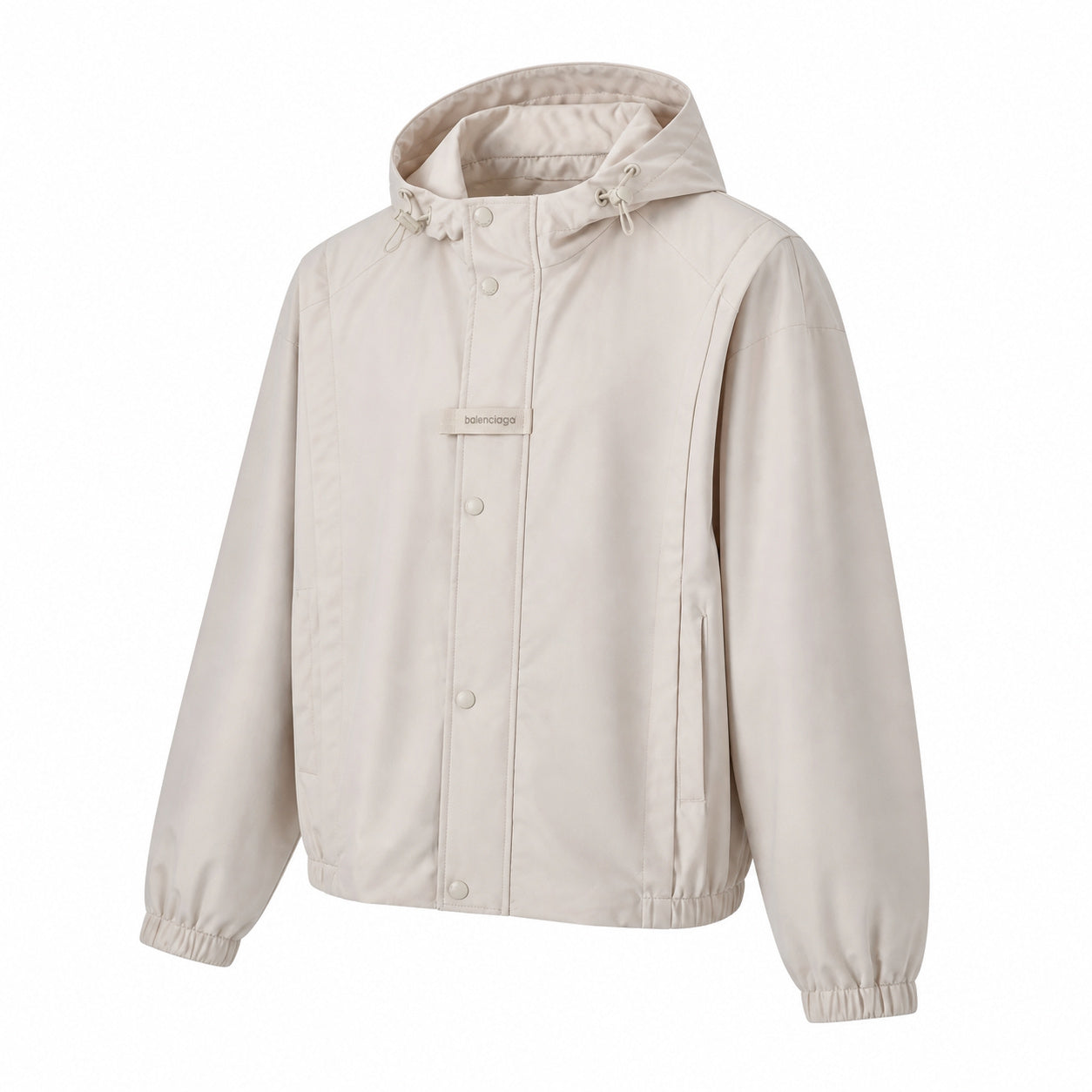 Logo-Back Hooded Windbreaker – Pearl Grey