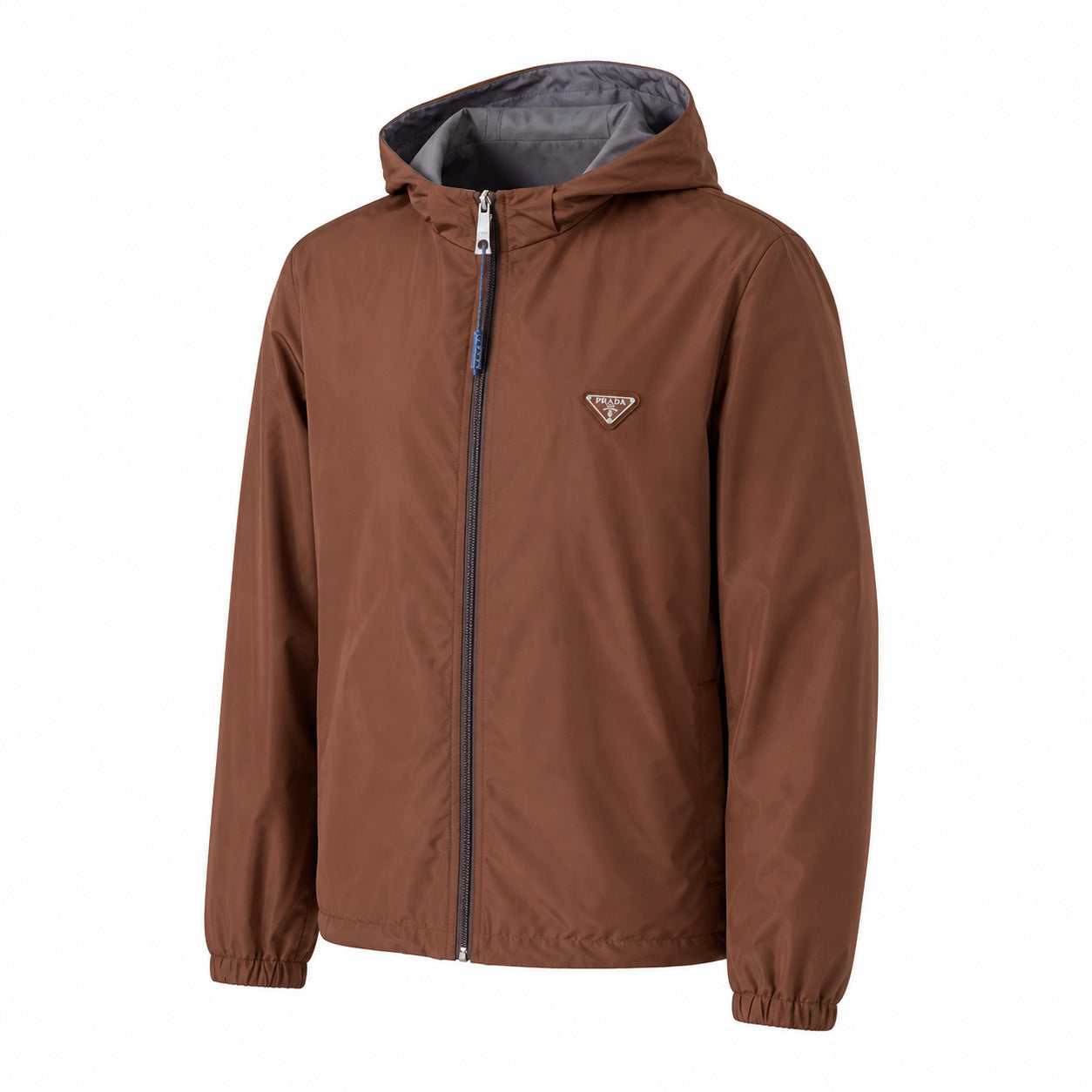 Reversible Hooded Windbreaker – Chestnut/Grey