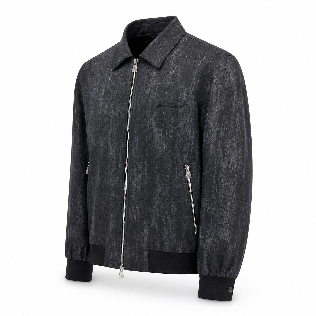 Textured Zip Jacket – Charcoal