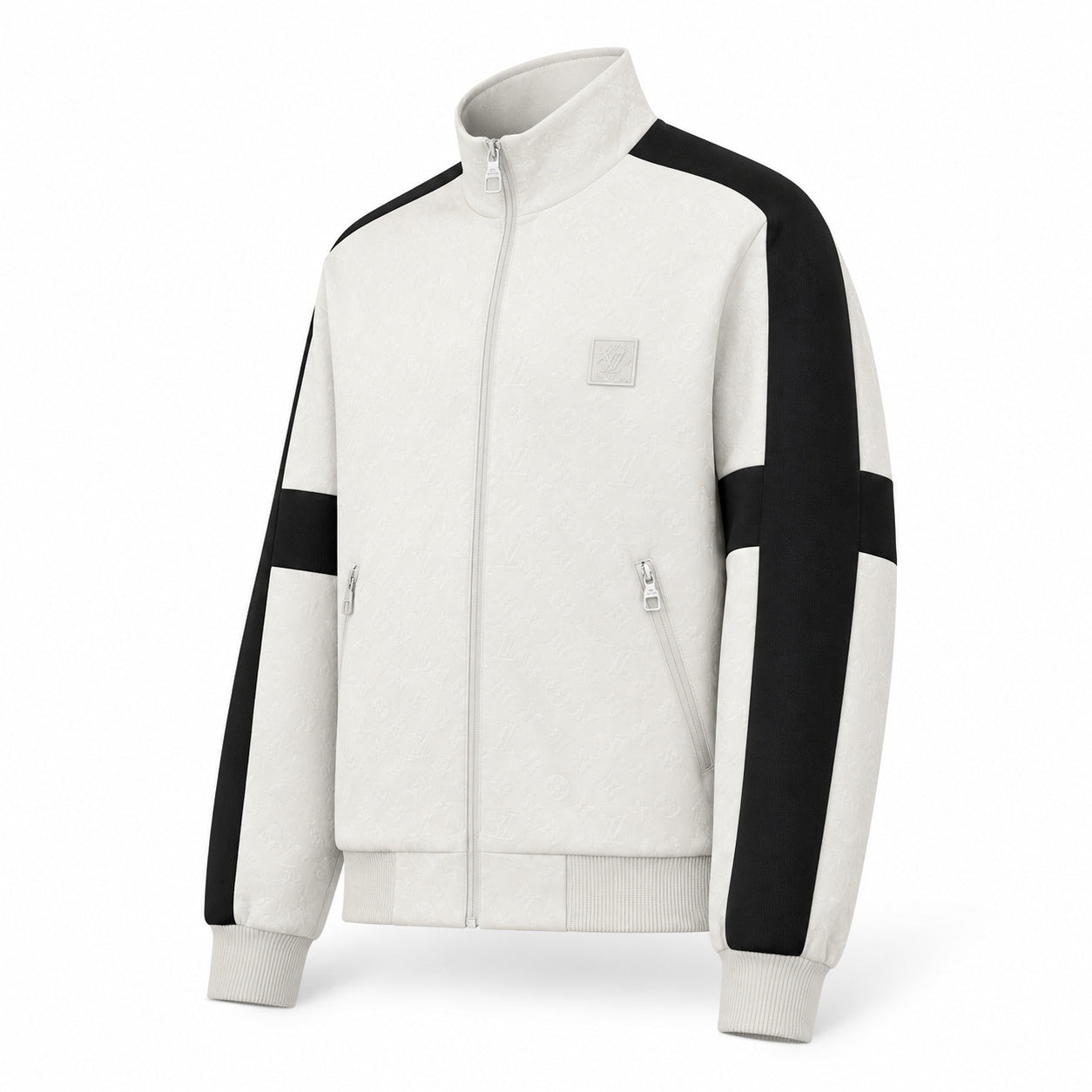 Monogram Colour-Block Bomber – Ivory/Black