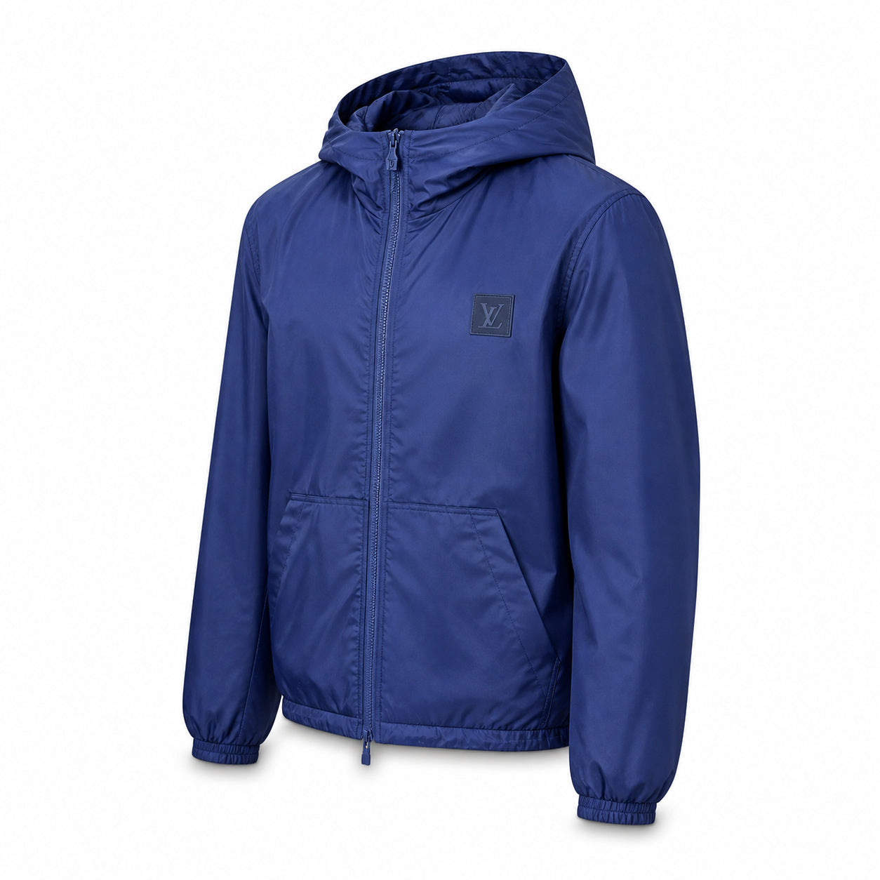 Square-Logo Hooded Windbreaker – Cobalt Blue