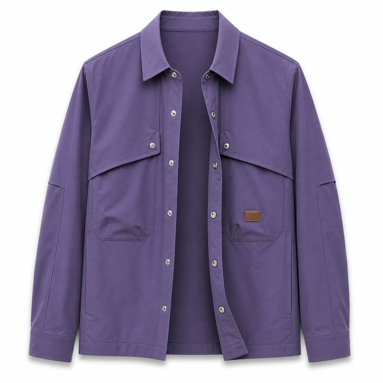 Utility-Pocket Shirt Jacket – Violet