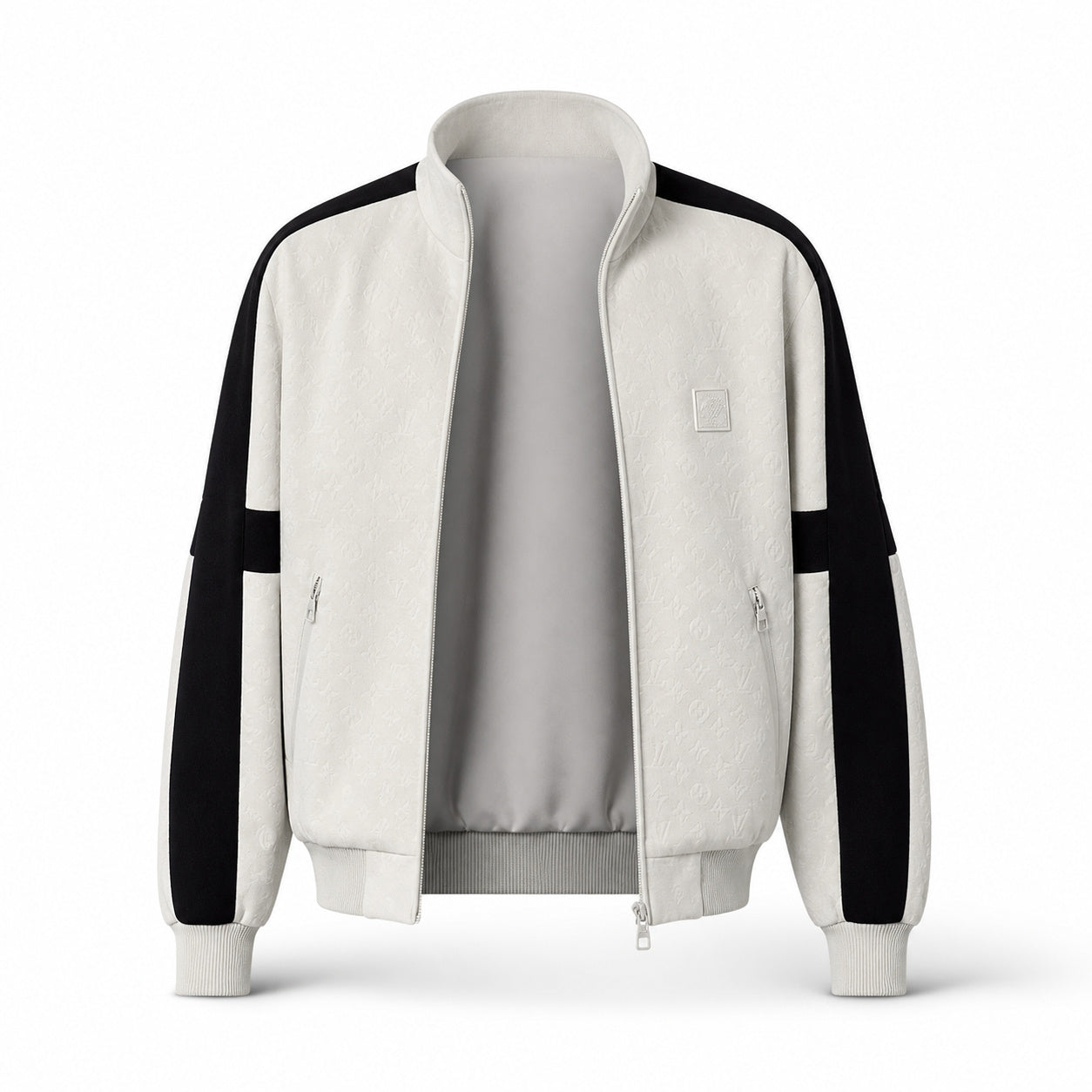 Monogram Colour-Block Bomber – Ivory/Black