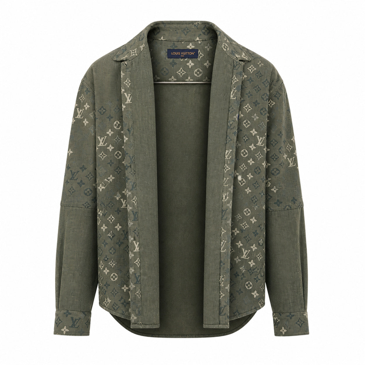 Monogram Jacquard Shirt Jacket – Olive