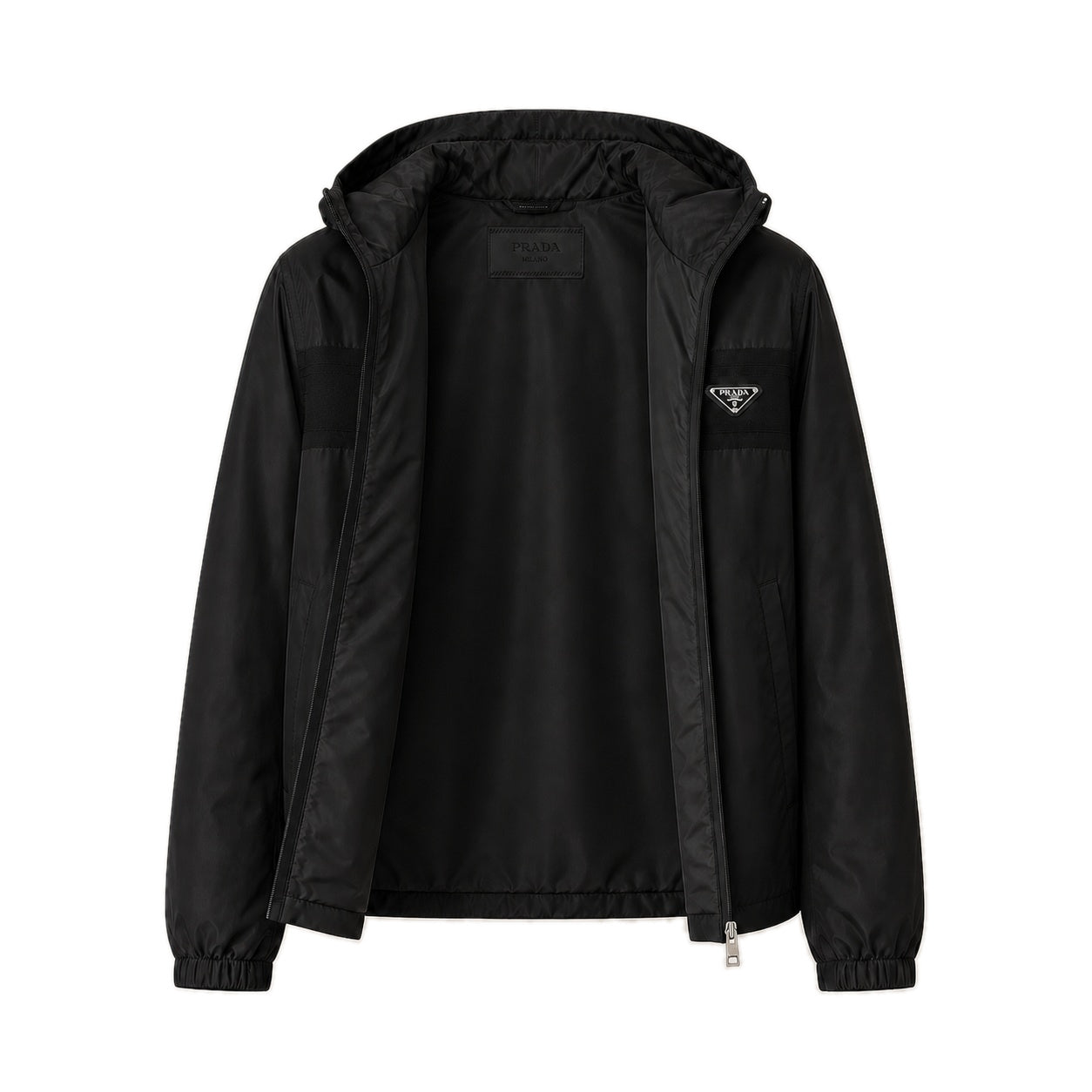 Re-Nylon Hooded Panel Windbreaker Jacket – Black