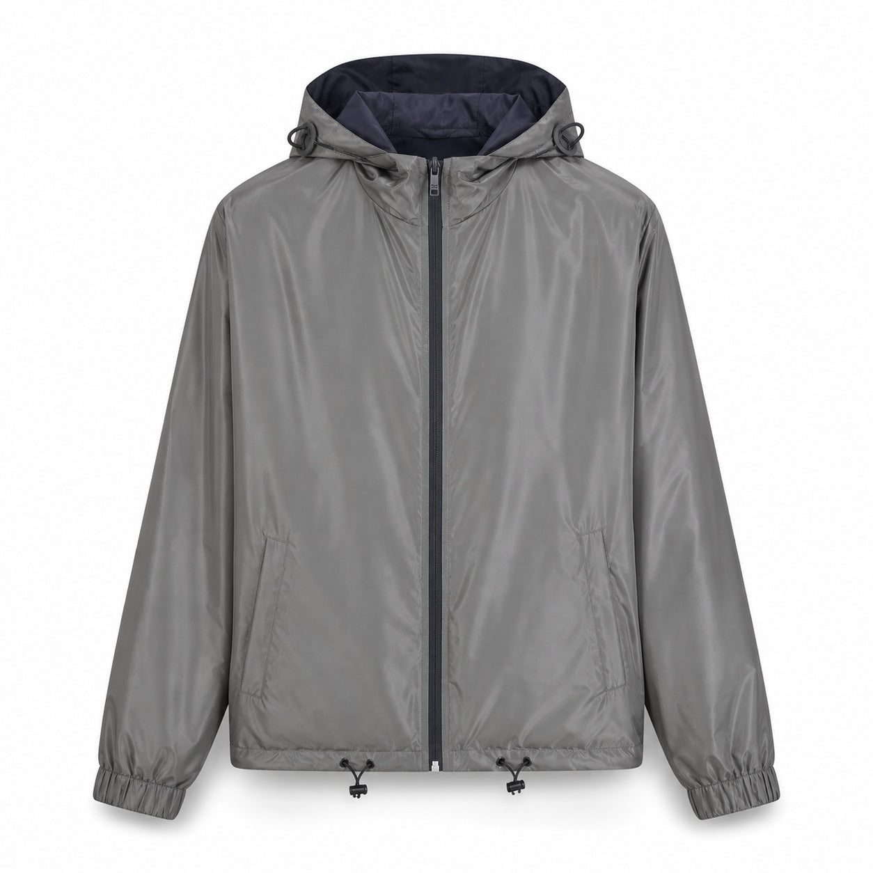 Reversible Technical Hooded Windbreaker – Navy/Grey