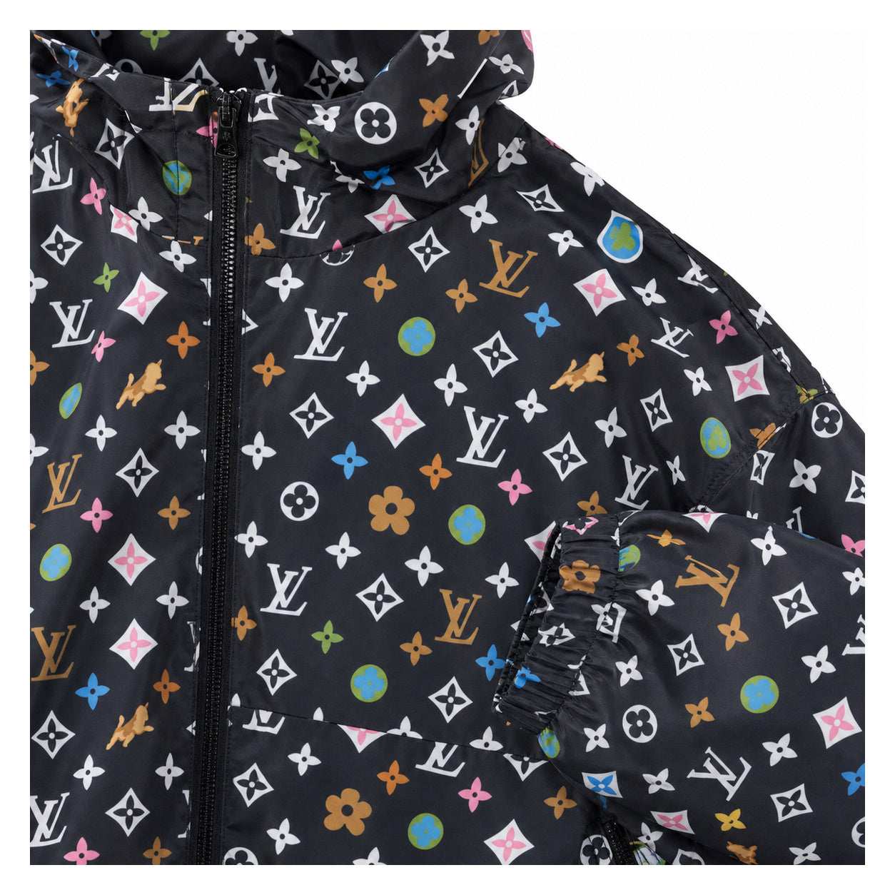 Multicolour Monogram Hooded Jacket – Black