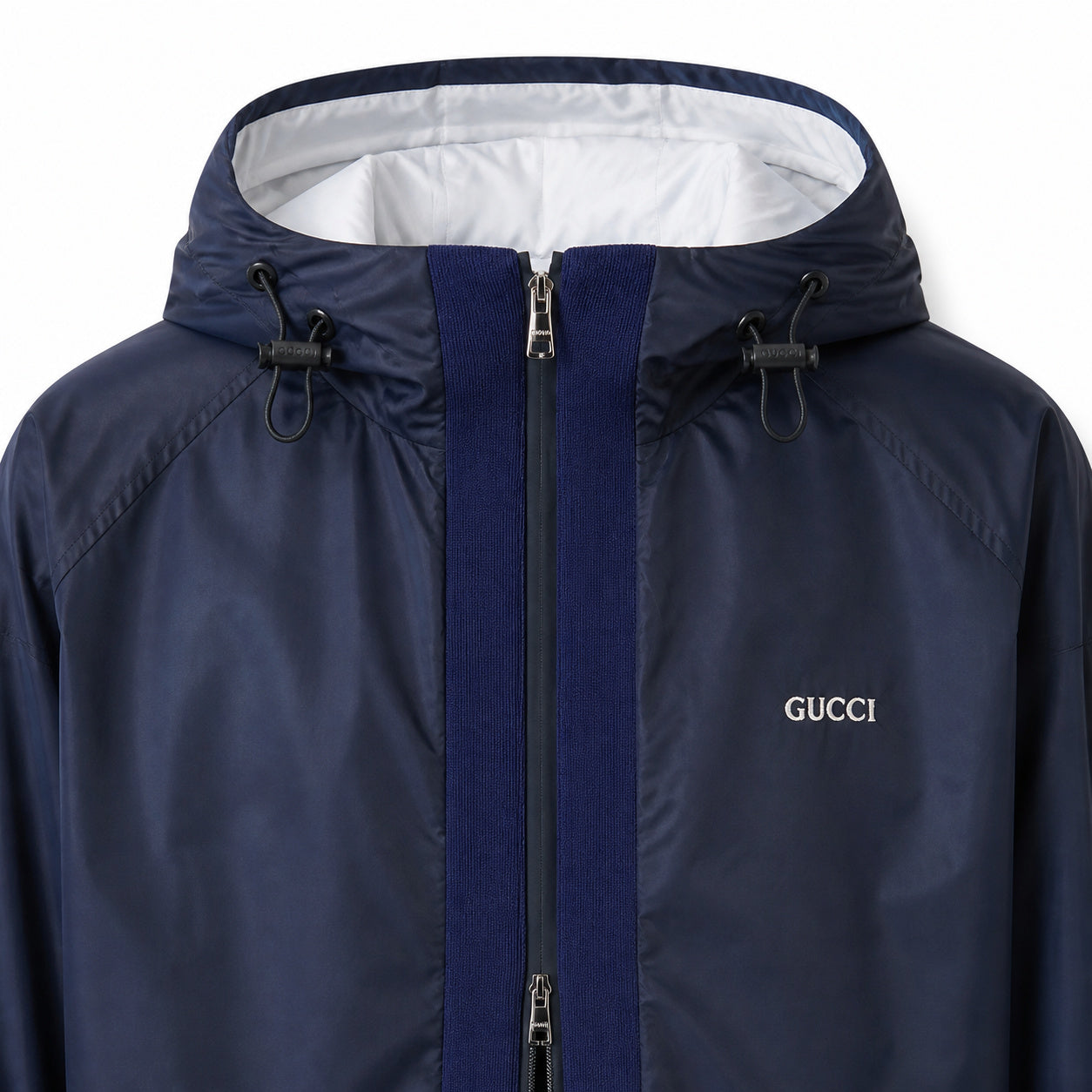 Hooded Technical Zip Jacket – Midnight Navy