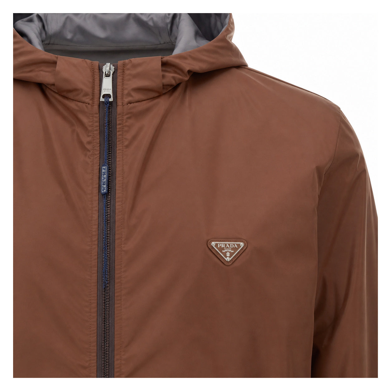 Reversible Hooded Windbreaker – Chestnut/Grey