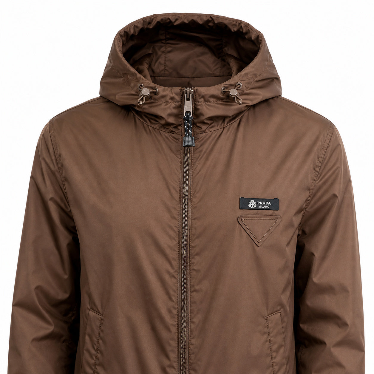 Hooded Technical Jacket – Tobacco Brown