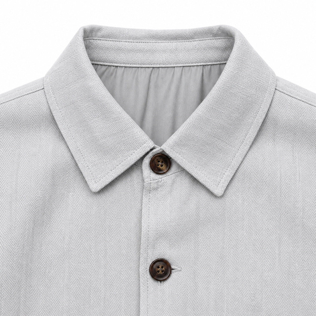 Textured Button Jacket – Pearl Grey